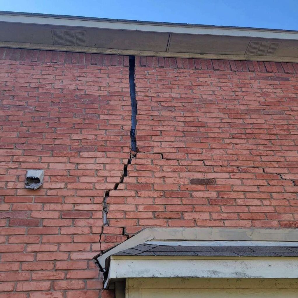 Crack in brick wall